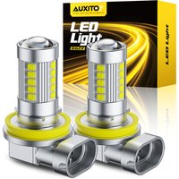 AUXITO 2x Mini Size H11 H16(JP) LED Fog Lights 6500K White H8 H9 9006/HB4 H10 LED Driving Lamp Bulbs 3000K Yellow DRL With Lens