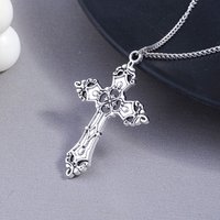 Aihua Vintage Crosses Pendant Necklace Gothic Long Chain Grunge Y2k Fashion Women Men Hip Hop Necklace