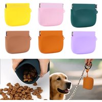 Portable Pet Snack Bag Easy To Clean Waterproof For Outdoor Training With Secure Lock Dog Food ContaineSilicone Dog Treat Pouch