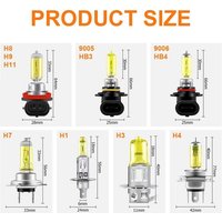 2pcs yellow Halogen Bulb H1 H3 H4 H7 H8 H11 55W Super Yellow Anti Fog Bulb 3000K 9012 HB3 HB4 12V Automobile Headlamp