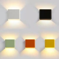 Yellow/Green/White/Black/Orange Led Wall Lamp Indoor Surface Mounted LED Up and Down Wall Light Porch Garden AC220V