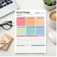 Undated A5 Brain Dump Notebook - 50 Pages To Do List & Task Manager Journal, Minimalist Project Planner for Self Organization