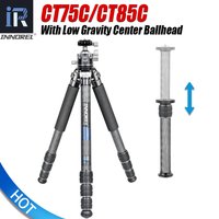 INNOREL CT75C/CT85C Carbon Fiber Travel Tripod for DSLR Camera Heavy Duty Stand with Low Gravity Ballhead & Short Center Column