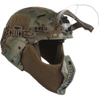 Taktyczny kask ochronny z maską na pół twarzy, ochraniaczem na zęby, goglami z możliwością podnoszenia, osłoną na uszy, do polowań, airsoftu, paintballa, kask 3.0 Wendy