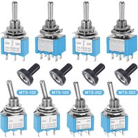 10Pcs Miniature Toggle Switch ON-OFF-ON Mini Button Rocker Power Switch 3Pin 6Pin ON-OFF MTS-102 MTS-103 MTS-202 MTS-203