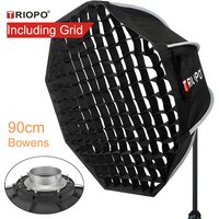 Triopo 90cm Photo Portabe Bowens Mount Softbox w/ Honeycomb Grid K90 Octagon Umbrella Outdoor Soft Box for Godox Jinbei Strobe