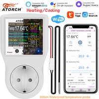Tuya Wi-Fi Smart Thermostat Socket Outlet Plug Remote Temperature Controller Timer Switch Heating Cooling 3M NTC Sensor 16A