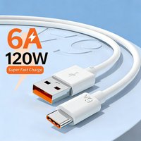 PD 120W 6A Super Fast Charging Cables USB To Type C Phone Charger Data Cord For Huawei Xiaomi Samsung USB-C Quick Charge Cable