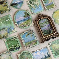 15pcs Kawaii Stationery Stickers Monet frame Junk Journal Planner Decorative Sticker Scrapbooking