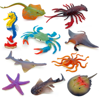 Ocean animal model: Seahorse, starfish, lobster, crab, horseshoe, octopus, sawfish, manta rays, rays, underwater biological toy