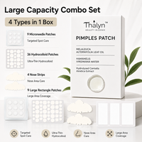 58PCS Microneedle Hydrocolloid Blemish Patch Set 4 In 1 Invisible Spot Cover Nose Patch Rectangle Face Stickers