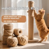 200meter Durable Sisal Rope Cat Scratching Post Replacement- Anti-Tangle Sofa Safety Design, Extra Long,Multi-Layer Climbing