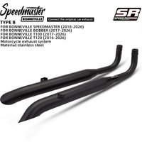 Vintage Style Motorcycle Exhaust Muffler Stainless Steel Pipe Fit Bonneville T100 T120 Bobber Cafe Racer Modified Escape Tube image 4