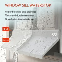 1PC 1m/3metersX55mmWindow Water Blocking Bar Self Adhesive Balcony Sill Water Deflector Waterproof Windproof Sealing Strip