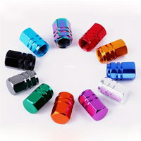 20pcs,Colorful car tires, aluminum alloy hexagonal valve caps, car modification, aluminum alloy colored dust caps