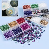 1Box 6Colors Crushed Glass Stones Fillings Set For DIY Drip Epoxy Resin Mold Irregular Nail Art Decoration Jewelry Kits