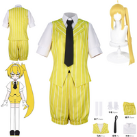 Anime Akita Neru Cosplay Costume Wig Mesmerizer Akita Neru Christmas Halloween Party Yellow Striped Costume