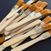 10Pcs Wooden Handle Nylon Bristle Paint Brush for Oil Painting, Dusting and Cleaning - Unrechargeable Hand Tool Set Without Batt