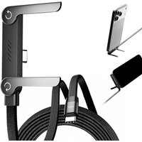 240W Ultra-Fast Data Cord Phone Holder Foldable Charging Line With Integrated Stand Fast Charging Cord For IPhone Xiaomi Samsung