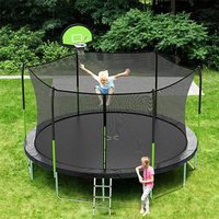 12FT 14FT Outdoor Trampoline Large Gym Trampoline With Protective Net Adults Fitness Foam Material Jumping Bed