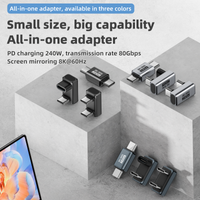 USB 4.0 PD240W 8K 60Hz Macbook charger connector 80Gbps high-speed USB C to Type-C OTG U-shaped/straight adapter For iphone15/16