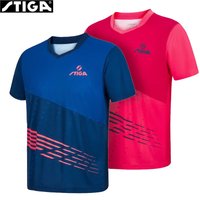 Stiga Table Tennis Shirt Men Women Short Sleeve Workout Jersey Quick Dry Ping Pong T-shirt with Comfy
