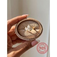 925 Sterling Silver Classic Simple Marquise Zircon Ring For Women Anniversary Wedding Luxury High Quality Fine Jewelry