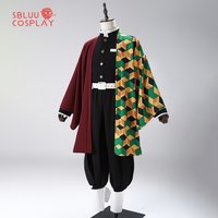 SBluuCosplay Tomioka Giyuu Cosplay Costume Haori Embroidery SR Quality TR Material