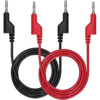 Stackable Banana to Banana Plug Test Leads 2PCS Soft Electrical Test Cable Wire 3.3ft/1m Red Black for Multimeter 1000V 15A