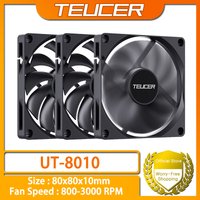 TEUCER UT-8010 Chassis Cooling Fan 80x10mm Ultra-thin Size PWM 4PIN For Desktop Computer CPU Cooling