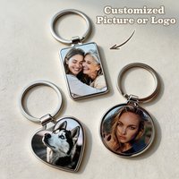 Custom Photo Keychain Personalized Picture Key Chain, Memorial Keepsake Gift for Birthday Anniversary Everyday Memory