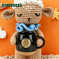 Ins Aesthetic Starbucks 414ml Mug, Unique Fish Scale Base Exquisite Metal Emblem, Great Gift for Coffee Lovers