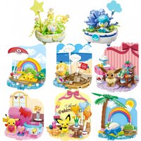 Pokemon Building Blocks Toys Pikachu Psyduck Snorlax Eevee Togepi Cartoon Assemble Model Anime Figure Children Birthday Gifts