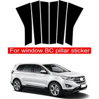 6PCS Polished Pillar Posts Fit For Ford Edge 2015-2020 Window Trim Cover BC Column Accessories Sticker Gloss Black