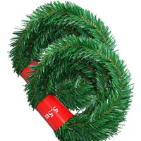5.5m Rattan Artificial Pine Fir Wreath Christmas Tree Decoration Garland Rative Green Christmas Xmas Decor Fake Plants