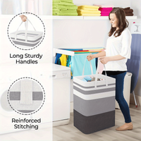 Large Capacity Foldable Laundry Basket with Extended Handle, Multifunctional Storage Bin, Holiday Gift