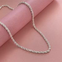 925 Sterling Silver Necklace 40-75CM3MM Twisted Rope Necklace Women's Simple Fashion Necklace Birthday Anniversary Jewelry Gift