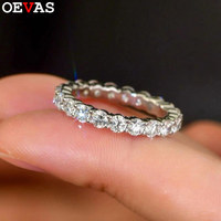OEVAS 2MM 3MM Moissanite Full Circle Row Diamond Ring 100% S925 Sterling Silver For Women Wedding Fine Jewelry