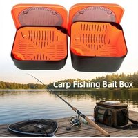 Breathable Carp Fishing Bait Box with Inner Frame Drain Basket Design Bait Storage Case Keep Fresh Portable Fishing Worm Box