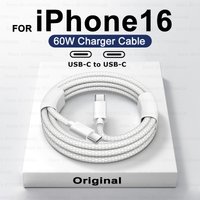 New Original 60W USB-C Fast Charge For iPhone 16 15 Pro Max Plus Samsung Xiaomi Huawei Phone Type C Weaving Quick Charging Cable