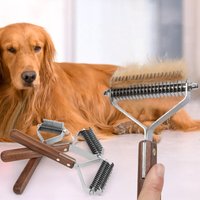 Dog Comb Knife Dogs Brush Solid Wood Dogs Combs Double-sided Combs for Pet Hair Remover Dog Grooming Cat Brush Pet Accessorie