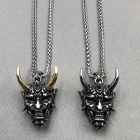 Pendant Men's and Women's Punk Sweater Chain Party Rock Niche Necklace Jewelry New Hip Hop Japanese Samurai Devil Mask Necklace
