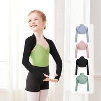 Girls Kids Dance Tops Ballet Dance Cropped Tops Modern Classical Dance Coats Long Sleeve Women Teen Ballet Dance Outfits