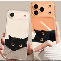 Funny Black Cat Couple Case For Samsung Galaxy S26Edge S25 S24 S26 Ultra Plus S23 S20 FE Cute Soft Transparent Soft Cover