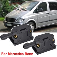 2x Mounted Onto 8/9mm Arm Car Windscreen Washer Nozzles Jet For Mercedes Benz Vito 638 639 W638 W639 W447 Viano V-Class Sprinter