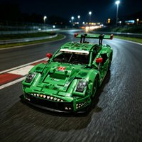 1313pcs Hot-selling Car Building Blocks, 1:8 Green 911GT3 Supercar Model Toy, Kids Holiday & Birthday Gift