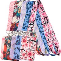 DZ1445 New Sakura Cherry Blossoms Flower lanyard card ID Badge Holder Keychain Pass Gym Mobile Kids Key Holder Key Rings Gifts