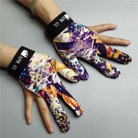 Billiard Glove Left Right Hand SPR GL Medium Size Pool Carom 3 Fingers Muticolour A Painting PRO Snooker & Billiard Accessories