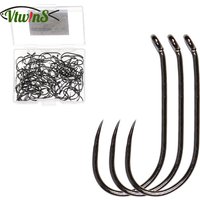 Vtwins100PCS/Box Fly Fishing Hook High Carbon Steel Soft-hackle Patterns CDC Flies Emergers Dry Fly Tying Hook Czech Hook