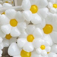 3/6pcs Daisy Balloon White Yellow Flower Foil Balloons for White Yellow Baby Shower Wedding Daisy Party Decoration Supplies